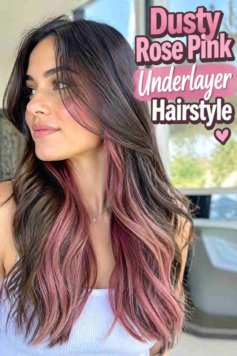 11. Dusty Rose Pink Underlayer Hairstyle