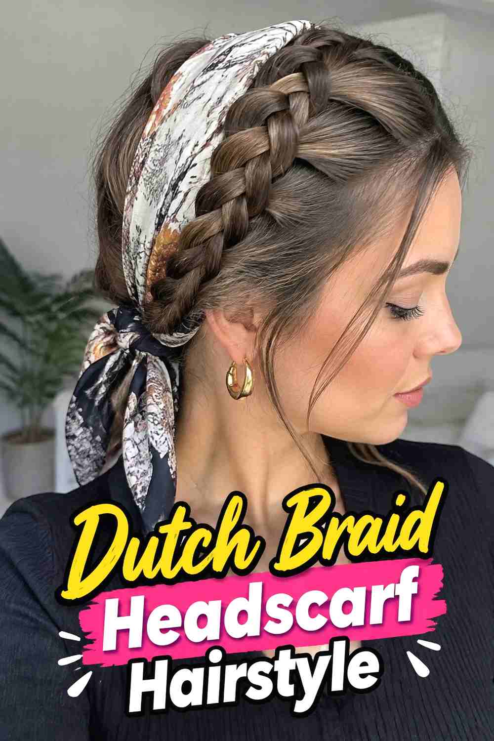 5. Dutch Braid Headscarf Hairstyle