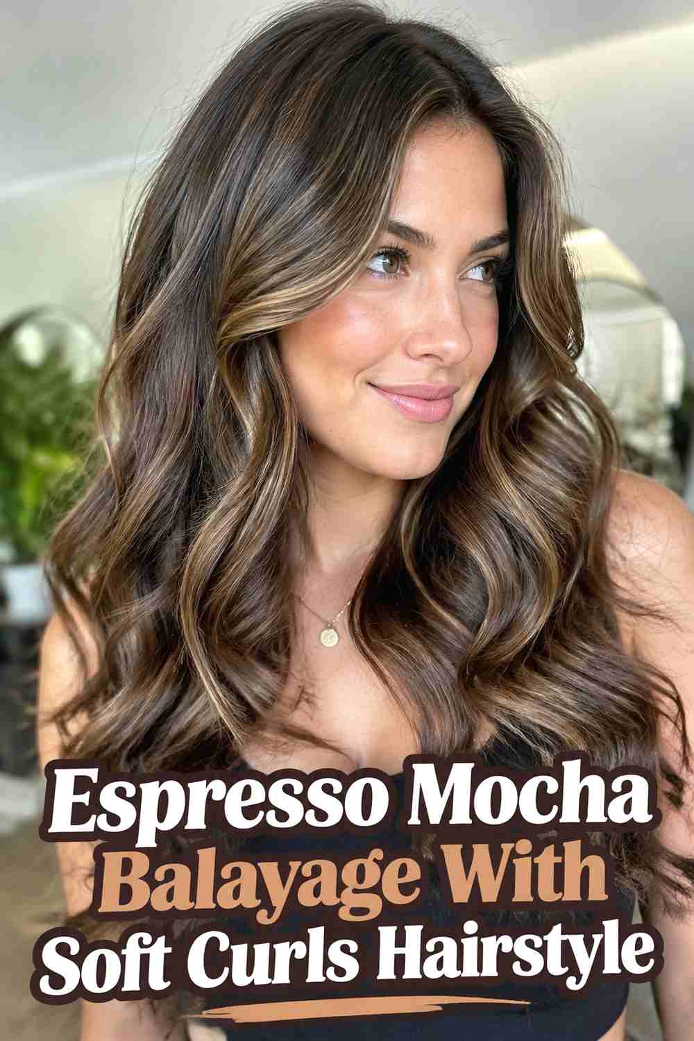 10. Espresso Mocha Balayage With Soft Curls Hairstyle