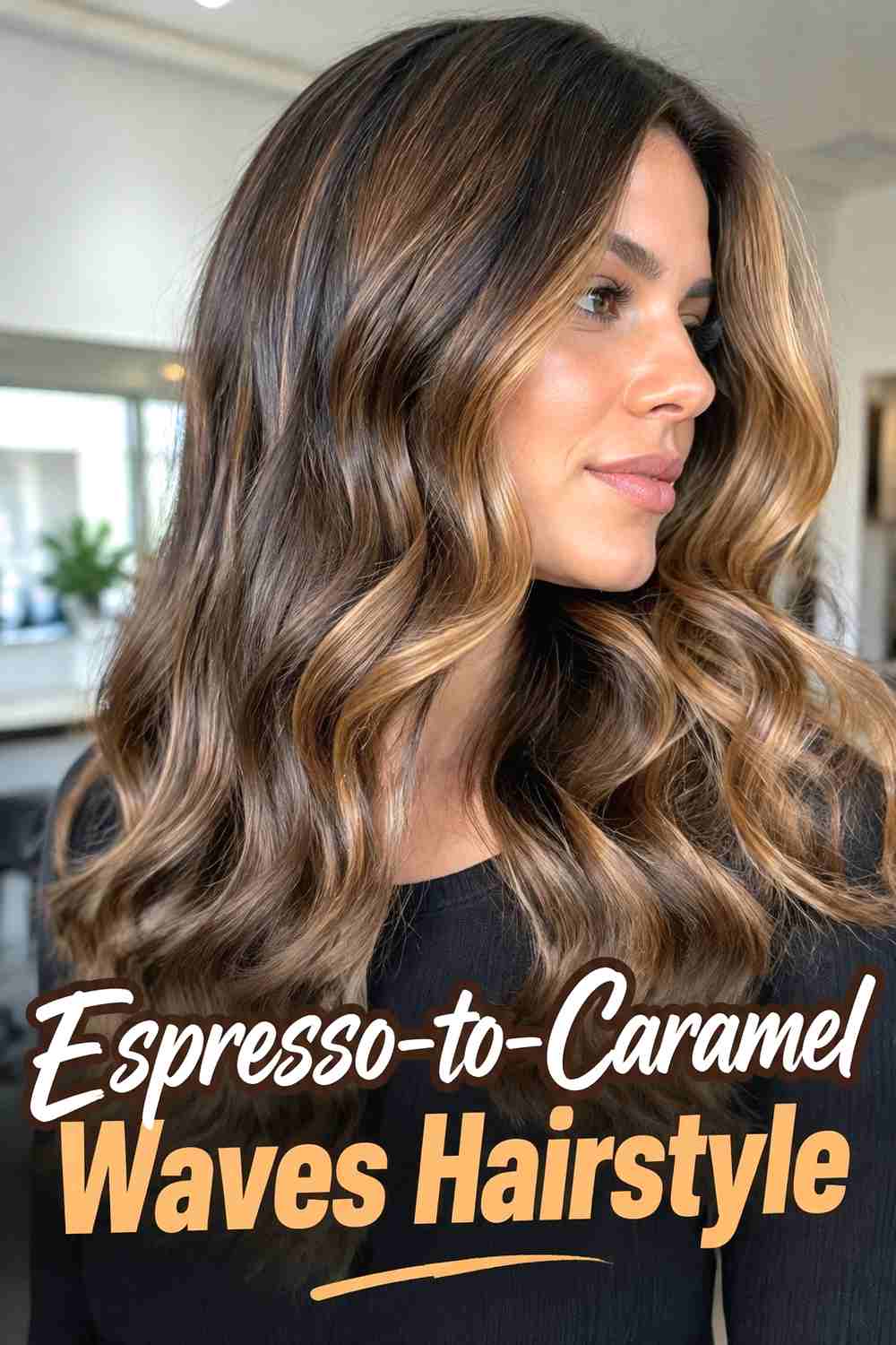 8. Espresso To Caramel Waves Hairstyle