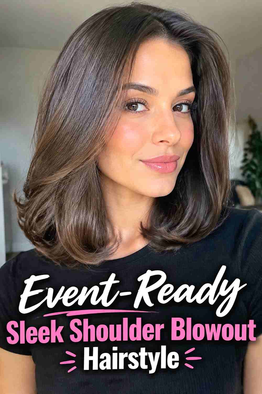 20. Event Ready Sleek Shoulder Blowout Hairstyle