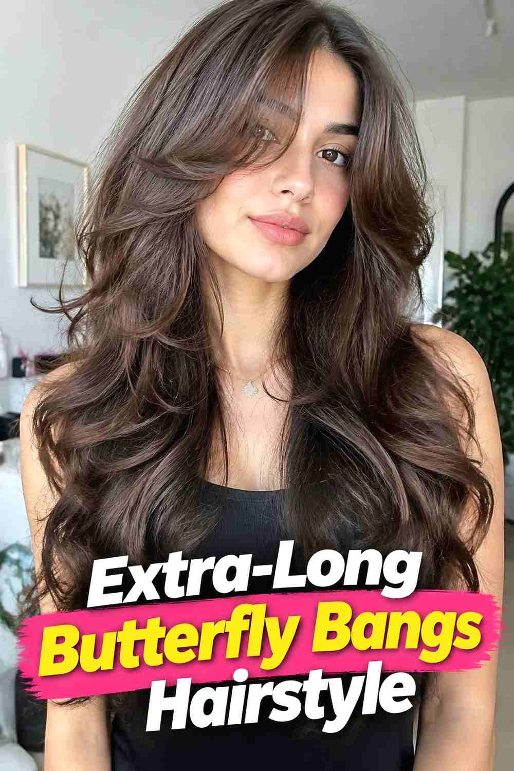 17. Extra Long Butterfly Bangs Hairstyle