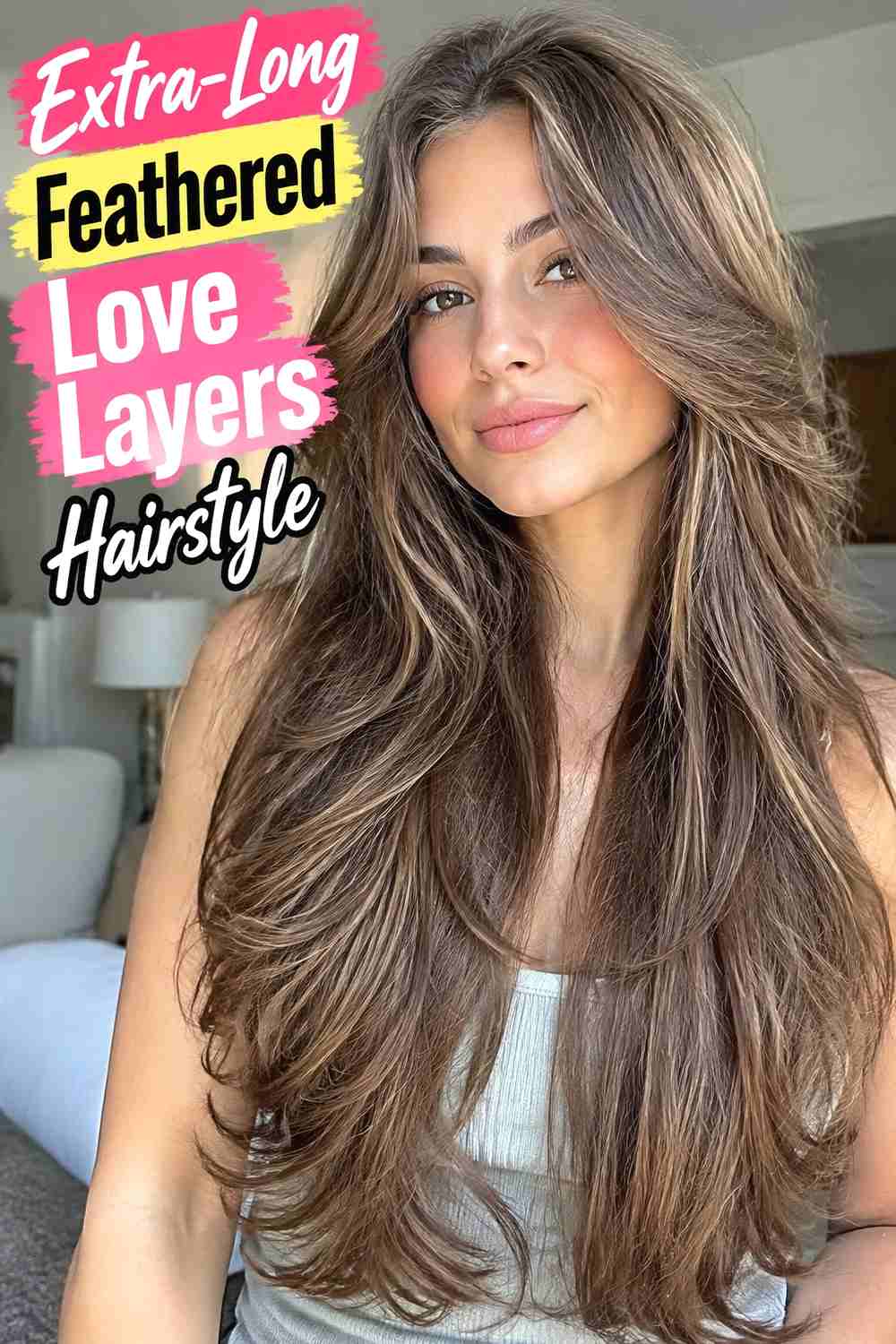 10. Extra Long Feathered Love Layers Hairstyle
