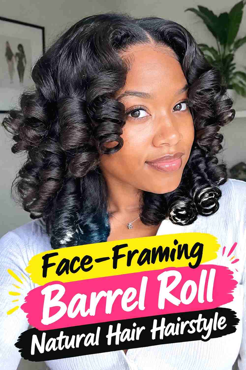 8. Face Framing Barrel Roll Natural Hair Hairstyle