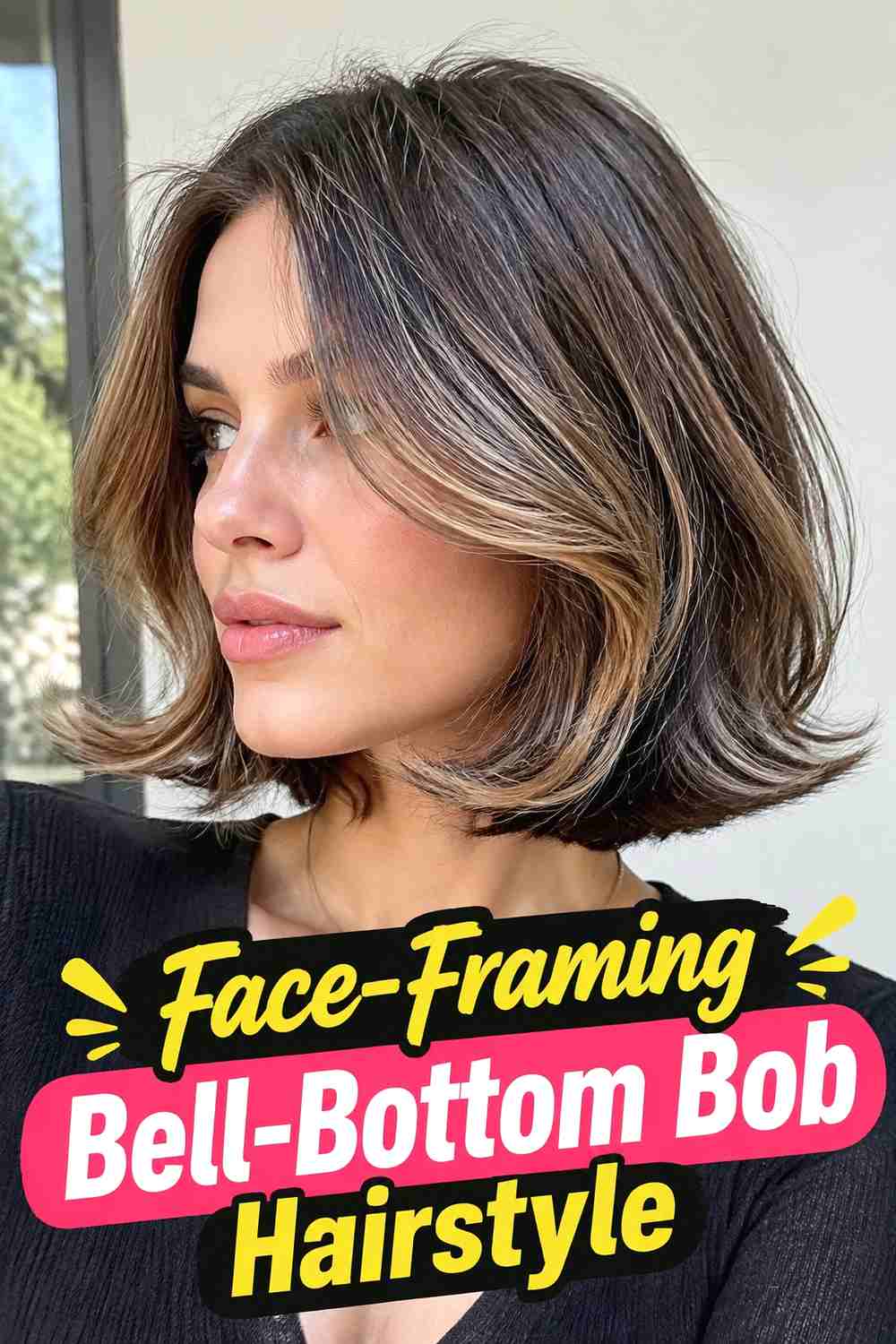6. Face Framing Bell Bottom Bob Hairstyle