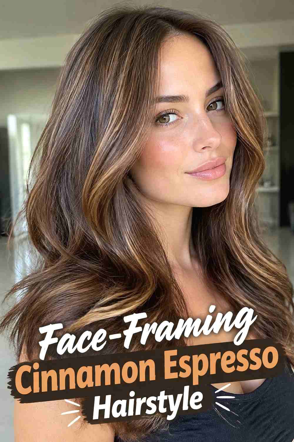 5. Face Framing Cinnamon Espresso Hairstyle