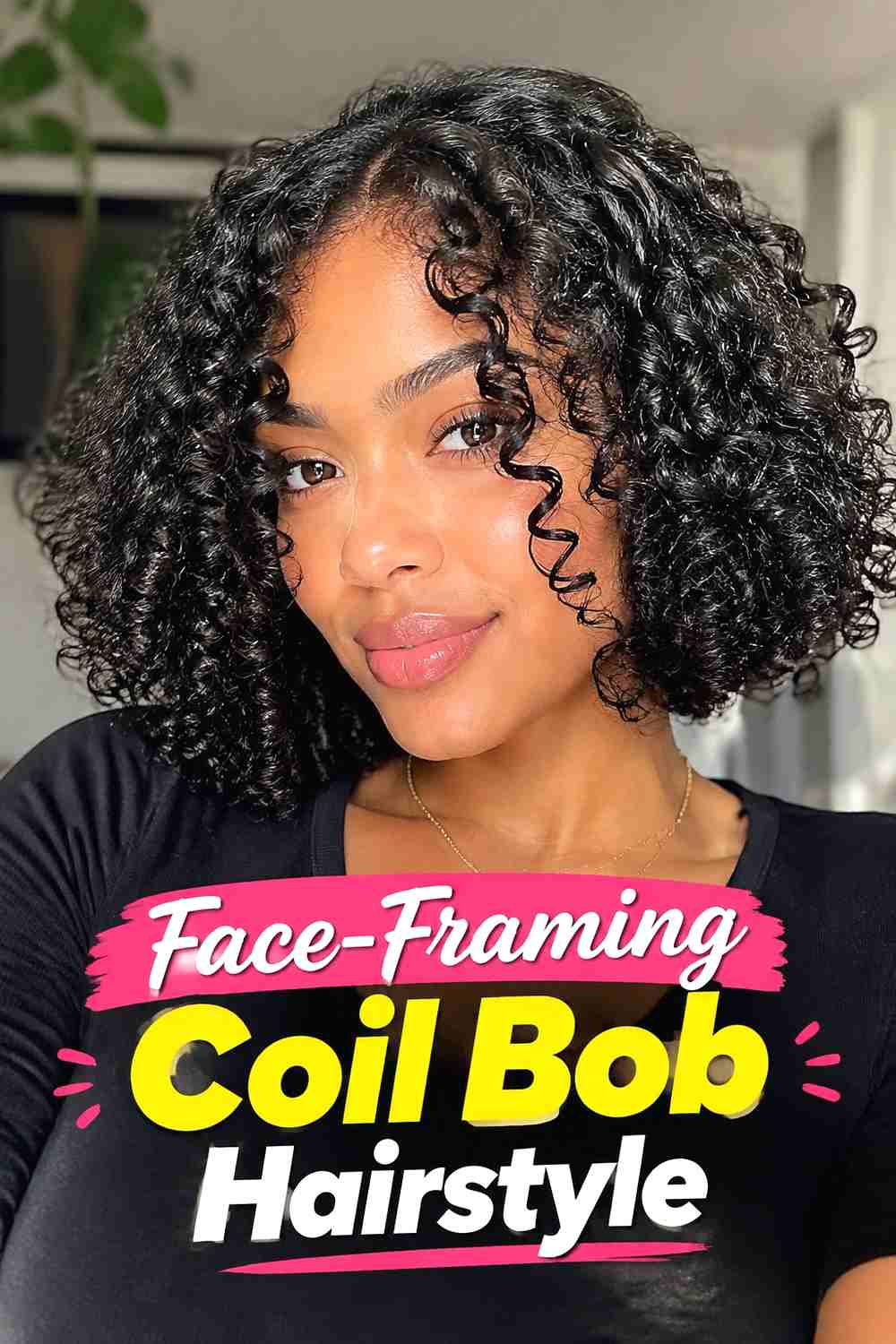 14. Face Framing Coil Bob Hairstyle