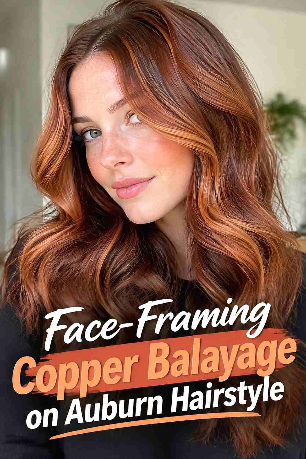 3. Face Framing Copper Balayage On Auburn Hairstyle