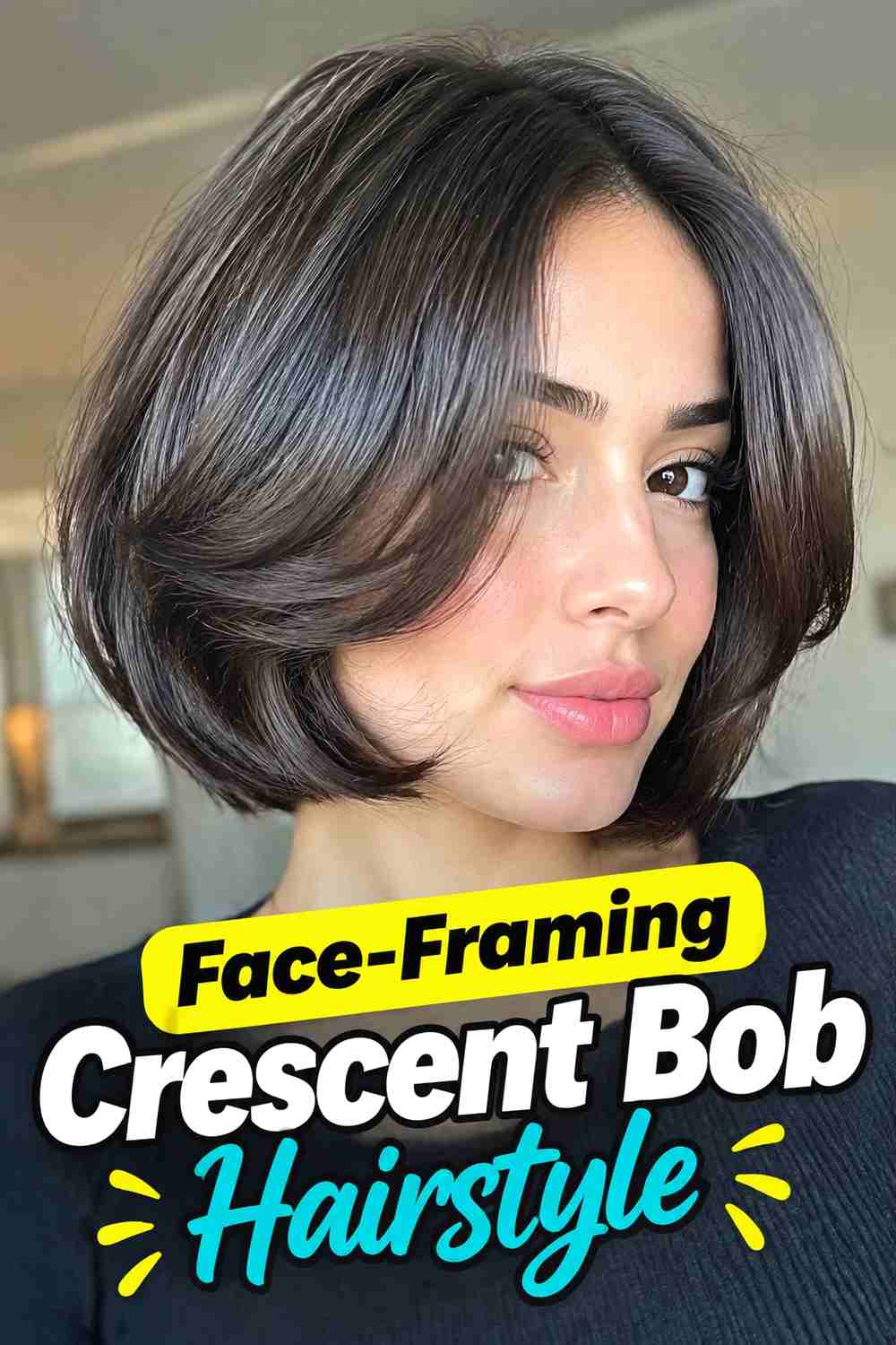 9. Face Framing Crescent Bob Hairstyle
