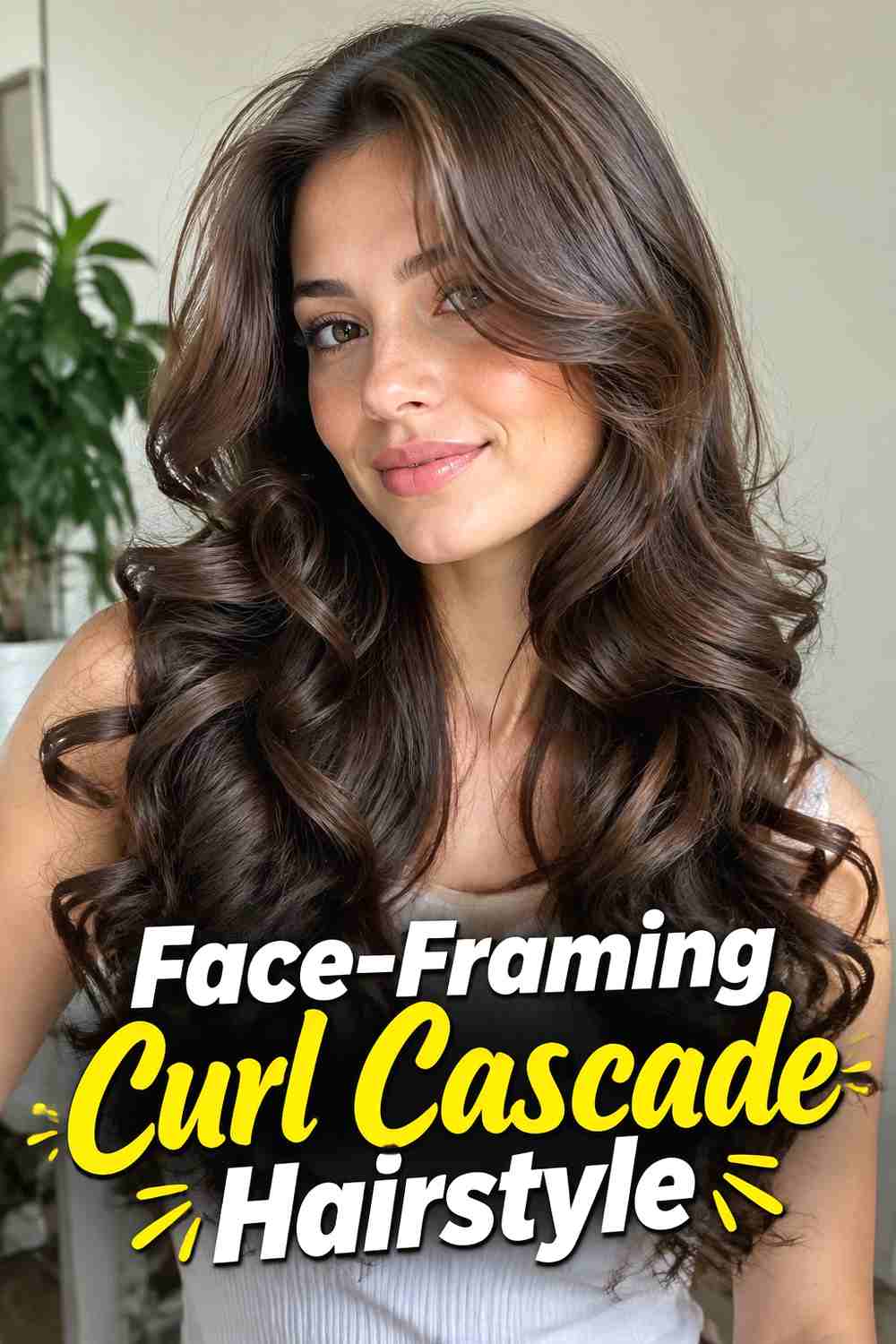 8. Face Framing Curl Cascade Hairstyle