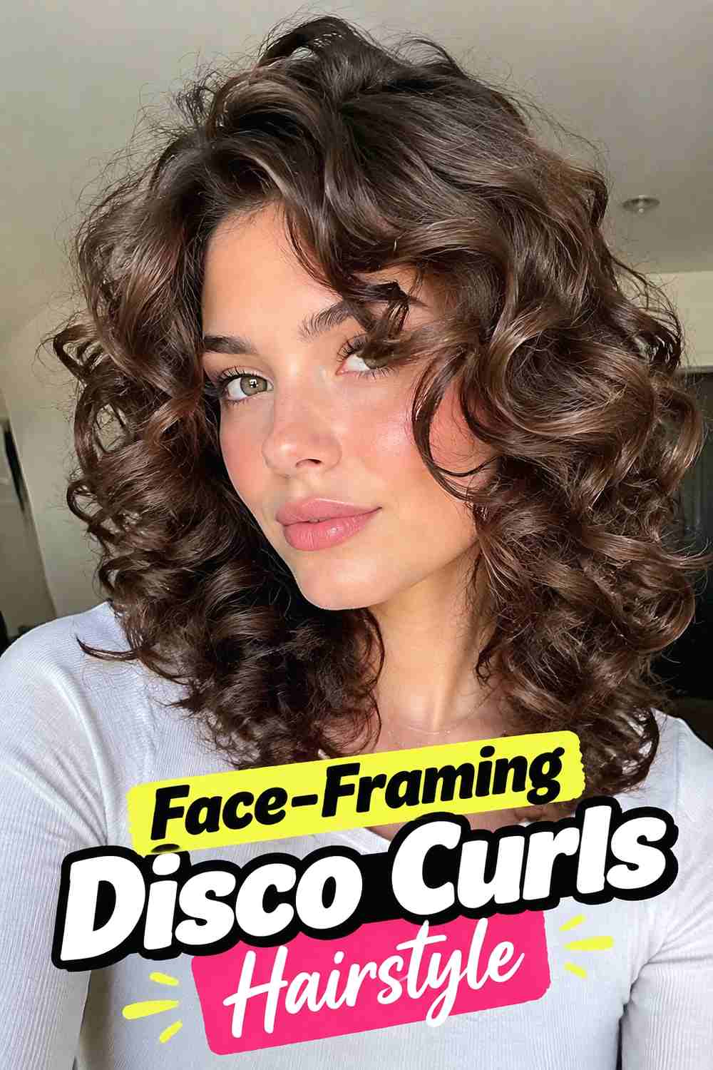 12. Face Framing Disco Curls Hairstyle