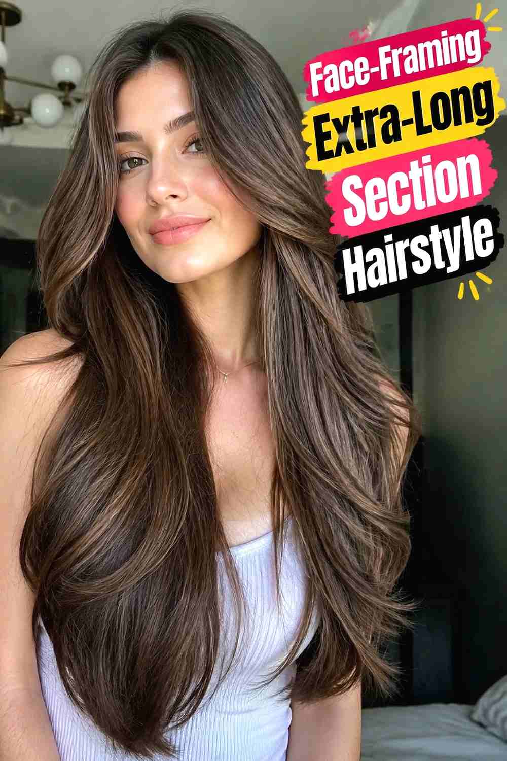 4. Face Framing Extra Long Section Hairstyle