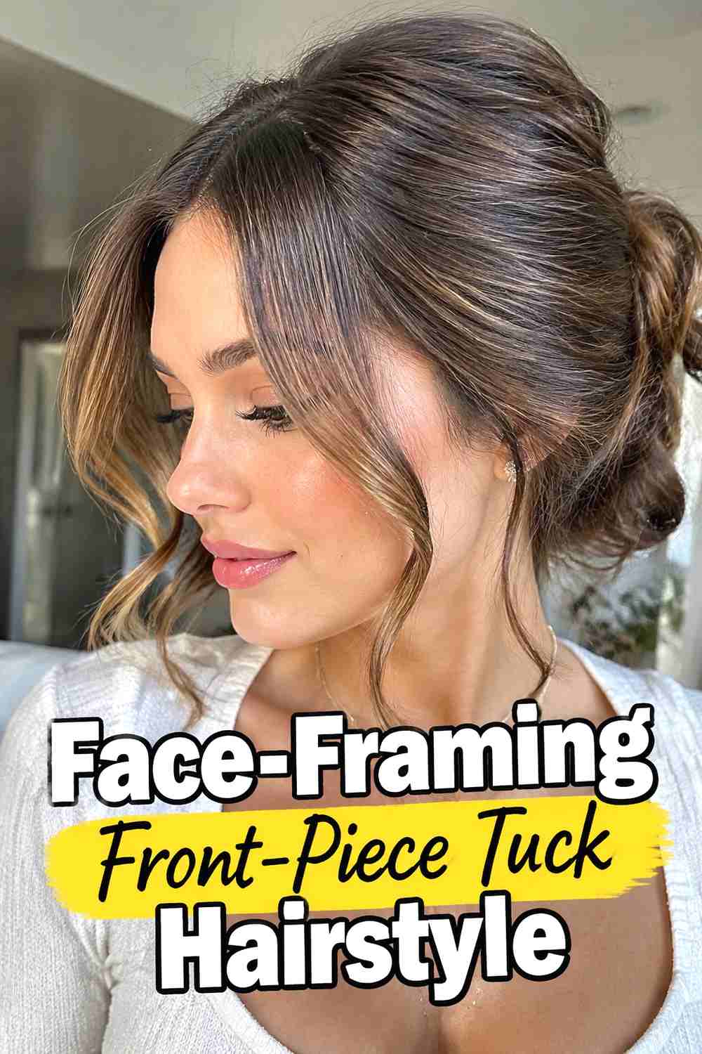 6. Face Framing Front Piece Tuck Hairstyle