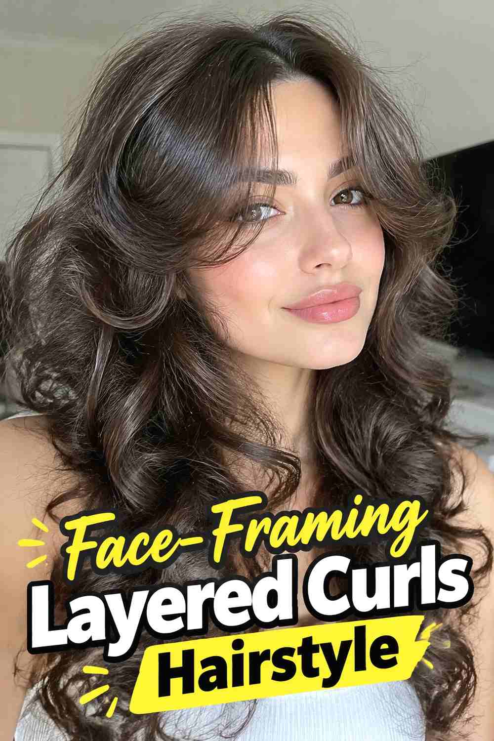 15. Face Framing Layered Curls Hairstyle