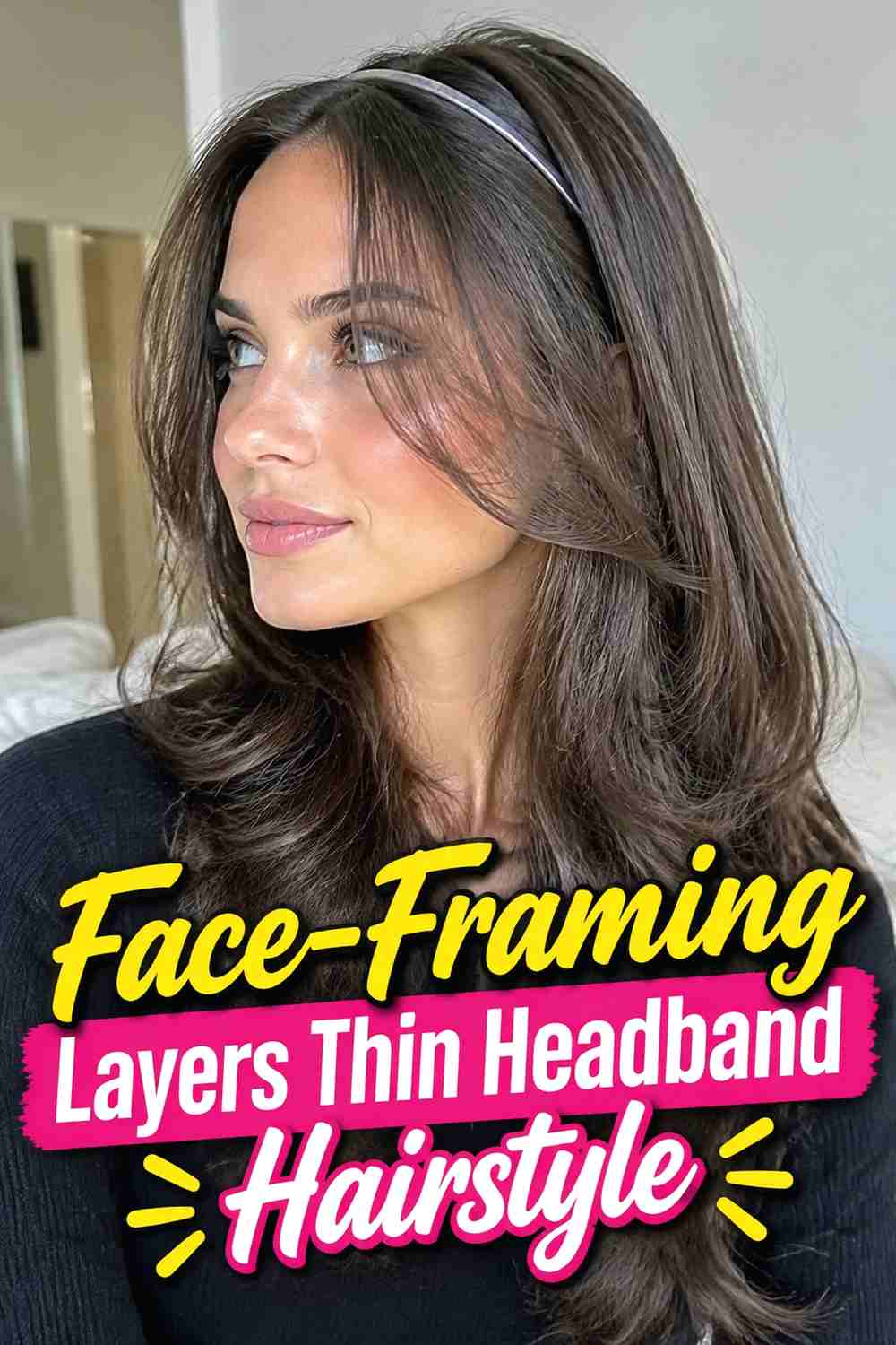5. Face Framing Layers Thin Headband Hairstyle
