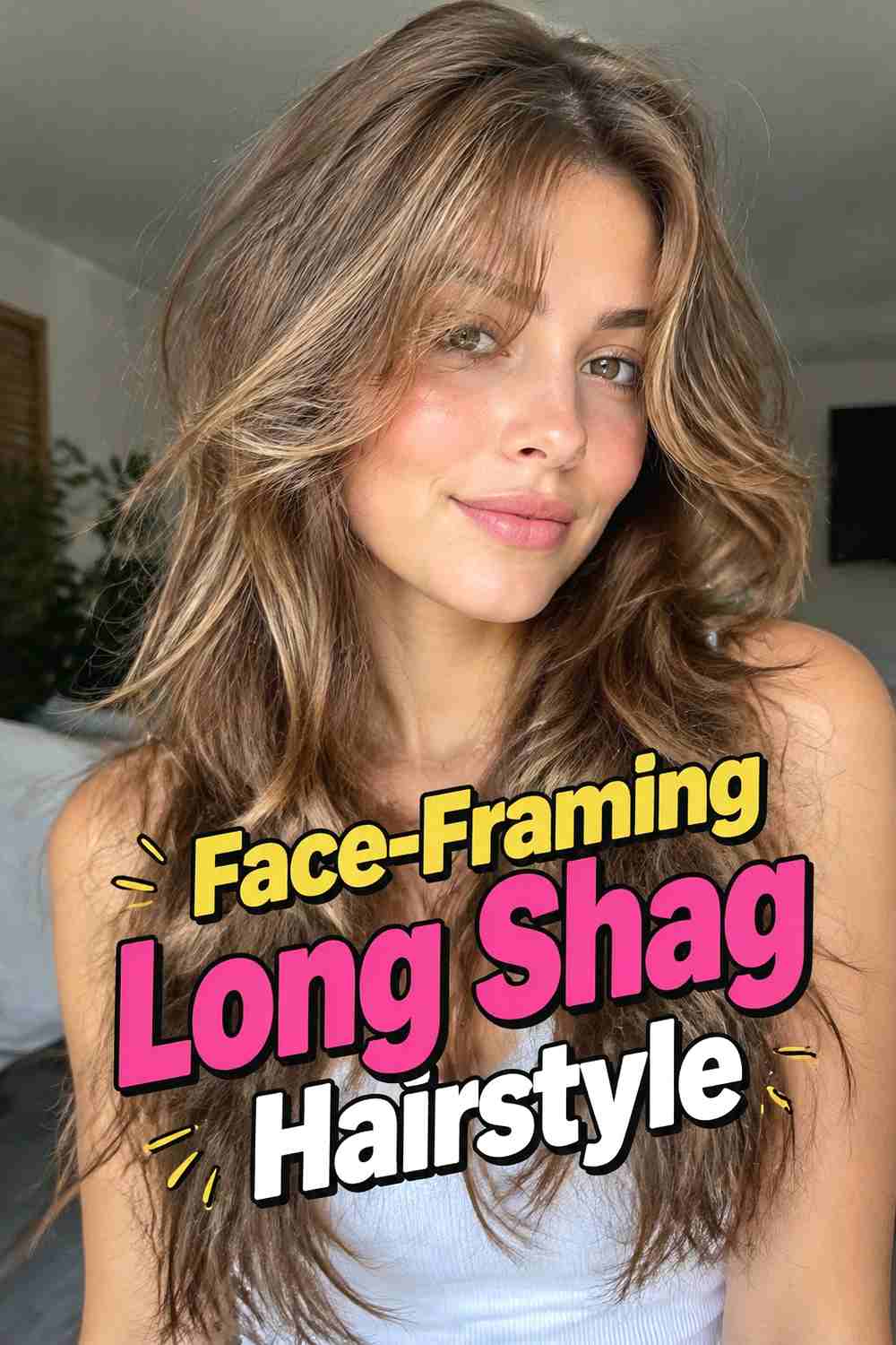 4. Face Framing Long Shag Hairstyle