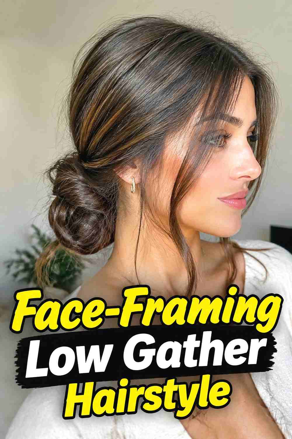18. Face Framing Low Gather Hairstyle
