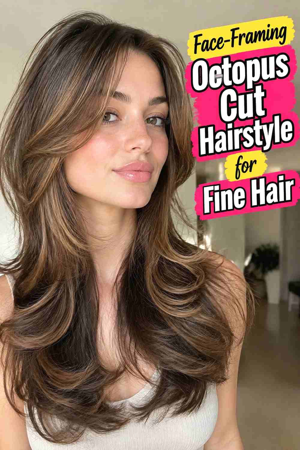 6. Face Framing Octopus Cut Hairstyle For Fine Hair