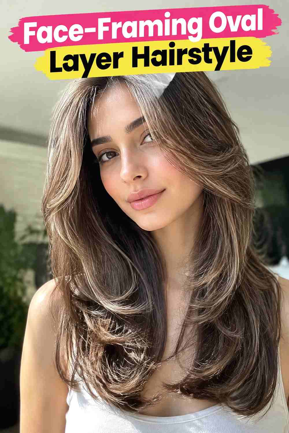 6. Face Framing Oval Layer Hairstyle