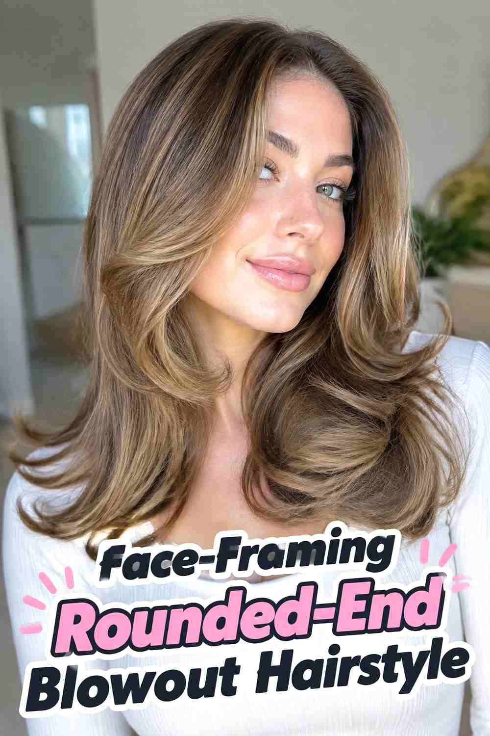 6. Face Framing Rounded End Blowout Hairstyle