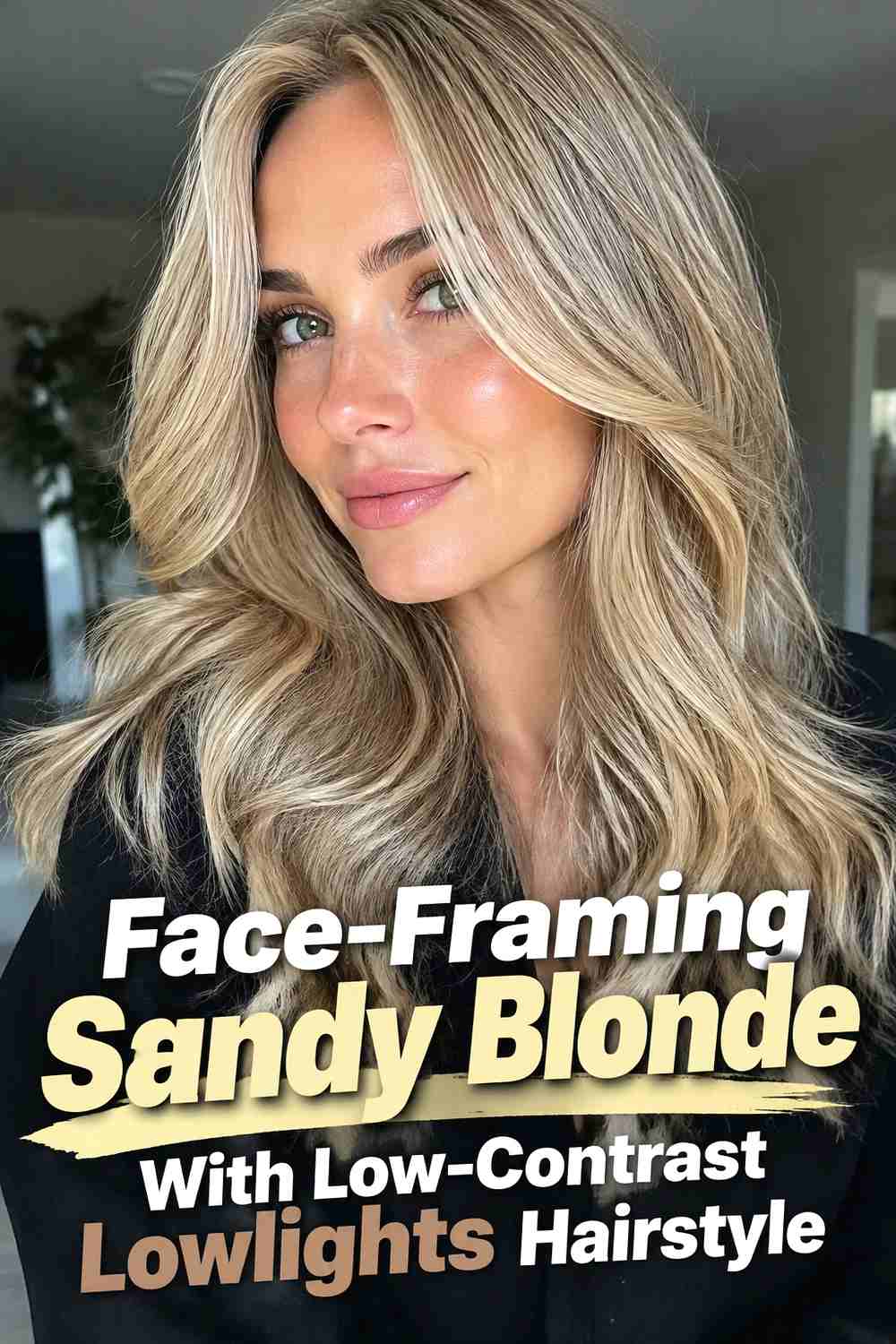 8. Face Framing Sandy Blonde With Low Contrast Lowlights Hairstyle