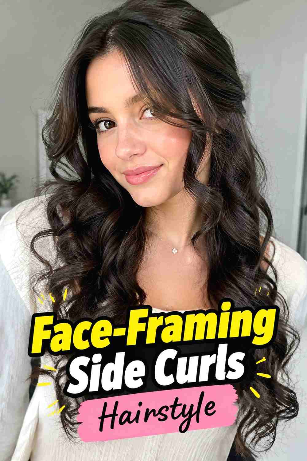 14. Face Framing Side Curls Hairstyle