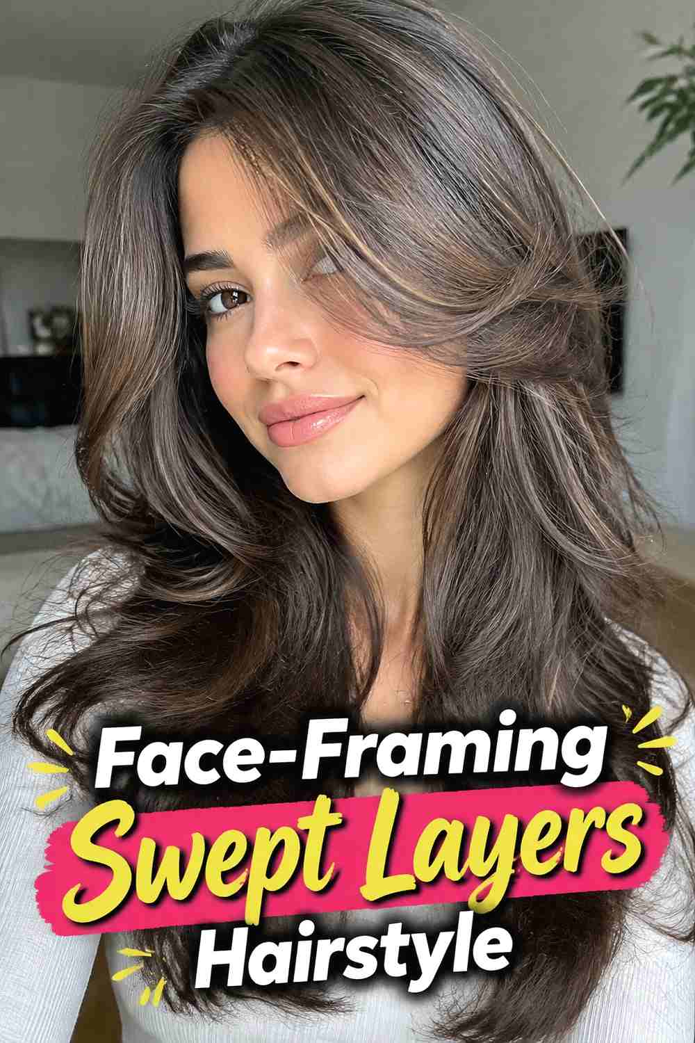 5. Face Framing Swept Layers Hairstyle