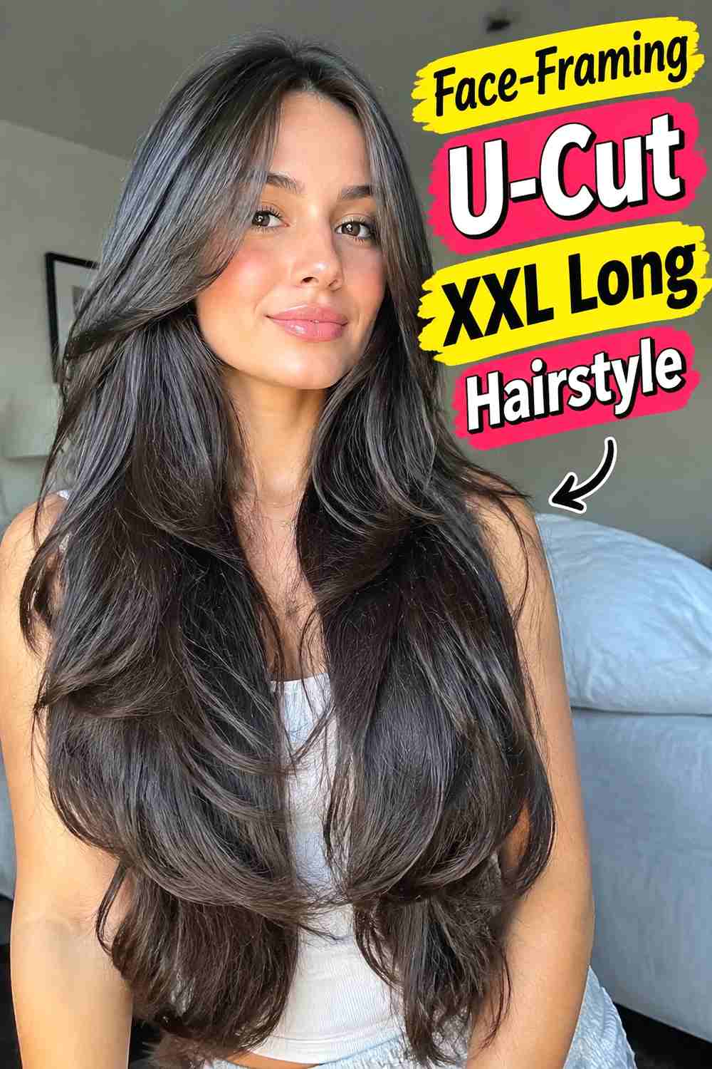 4. Face Framing U Cut Xxl Long Hairstyle