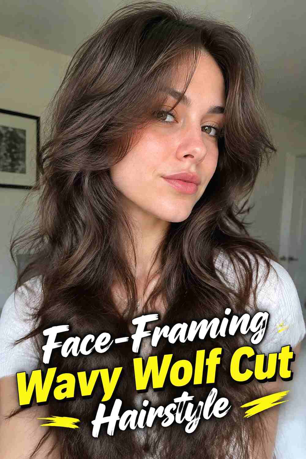 9. Face Framing Wavy Wolf Cut Hairstyle