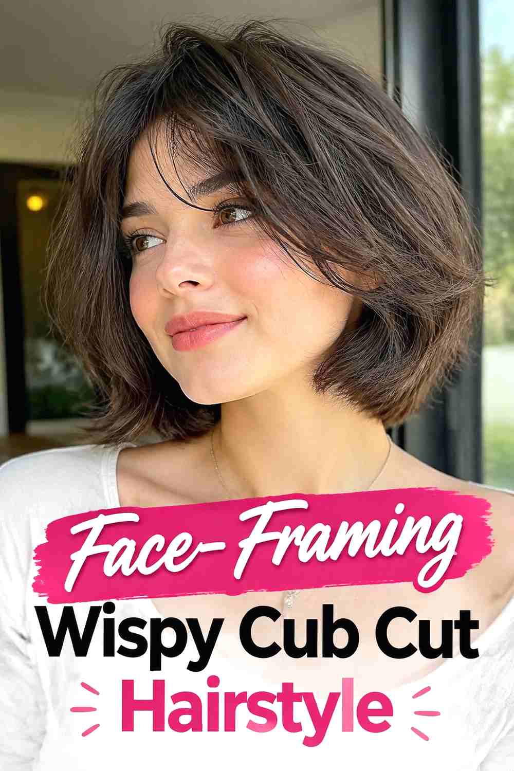16. Face Framing Wispy Cub Cut Hairstyle