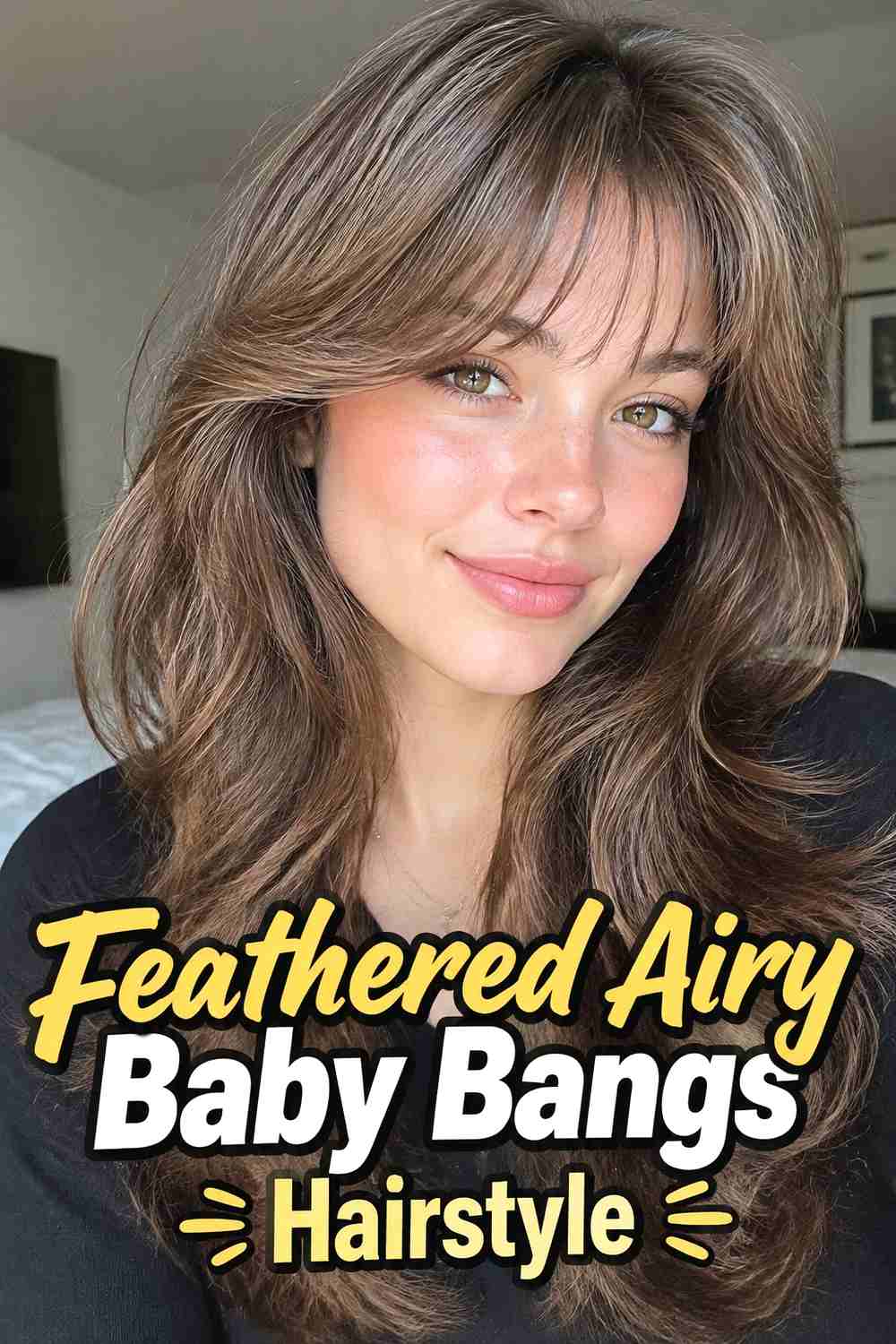 5. Feathered Airy Baby Bangs Hairstyle