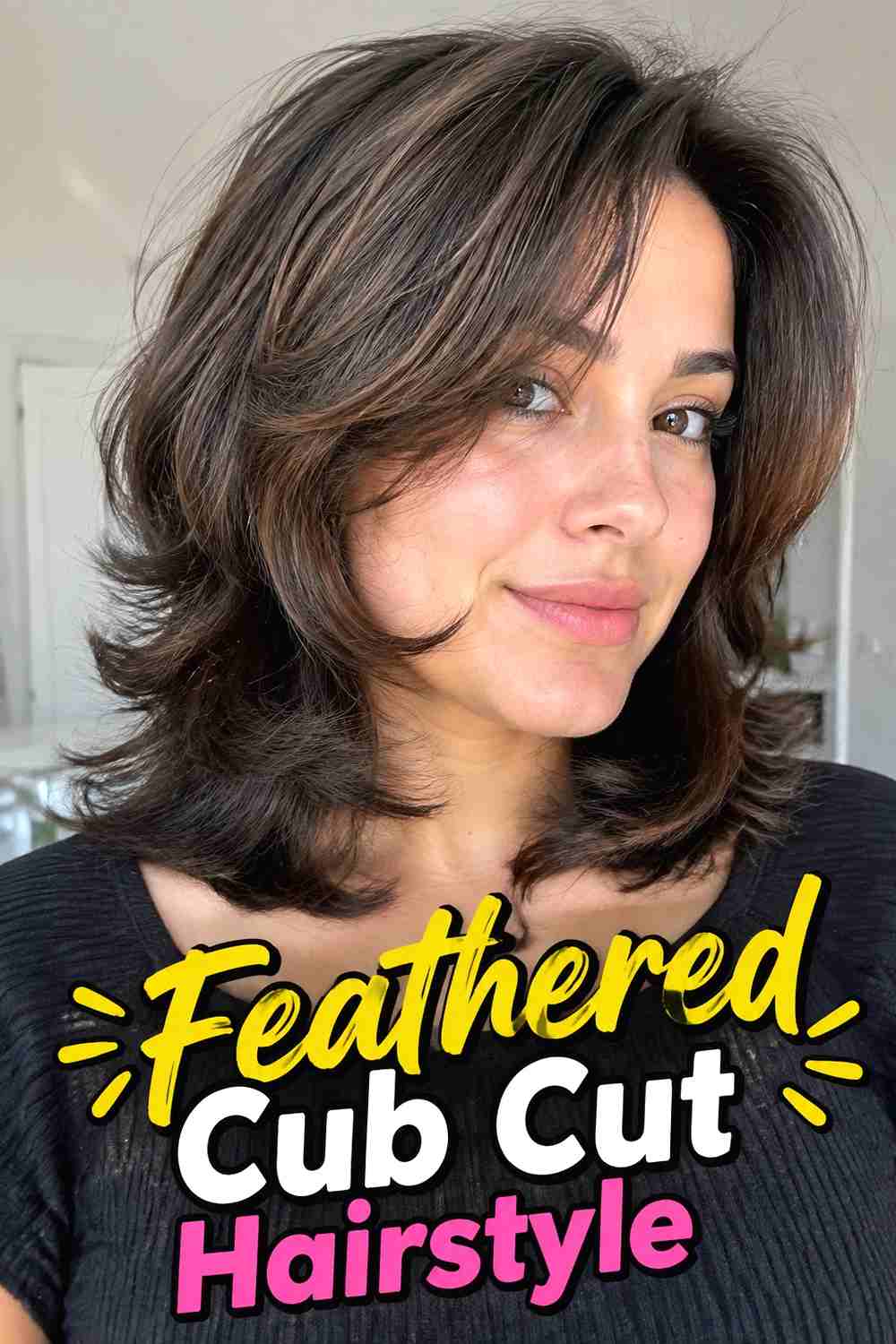 7. Feathered Cub Cut Hairstyle