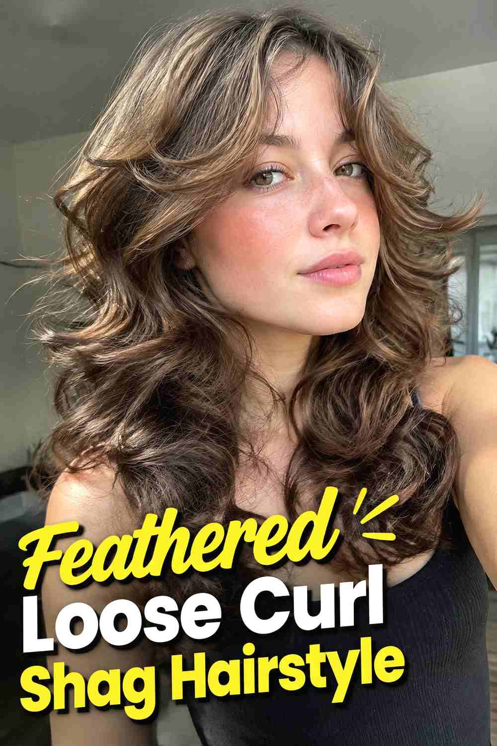 13. Feathered Loose Curl Shag Hairstyle