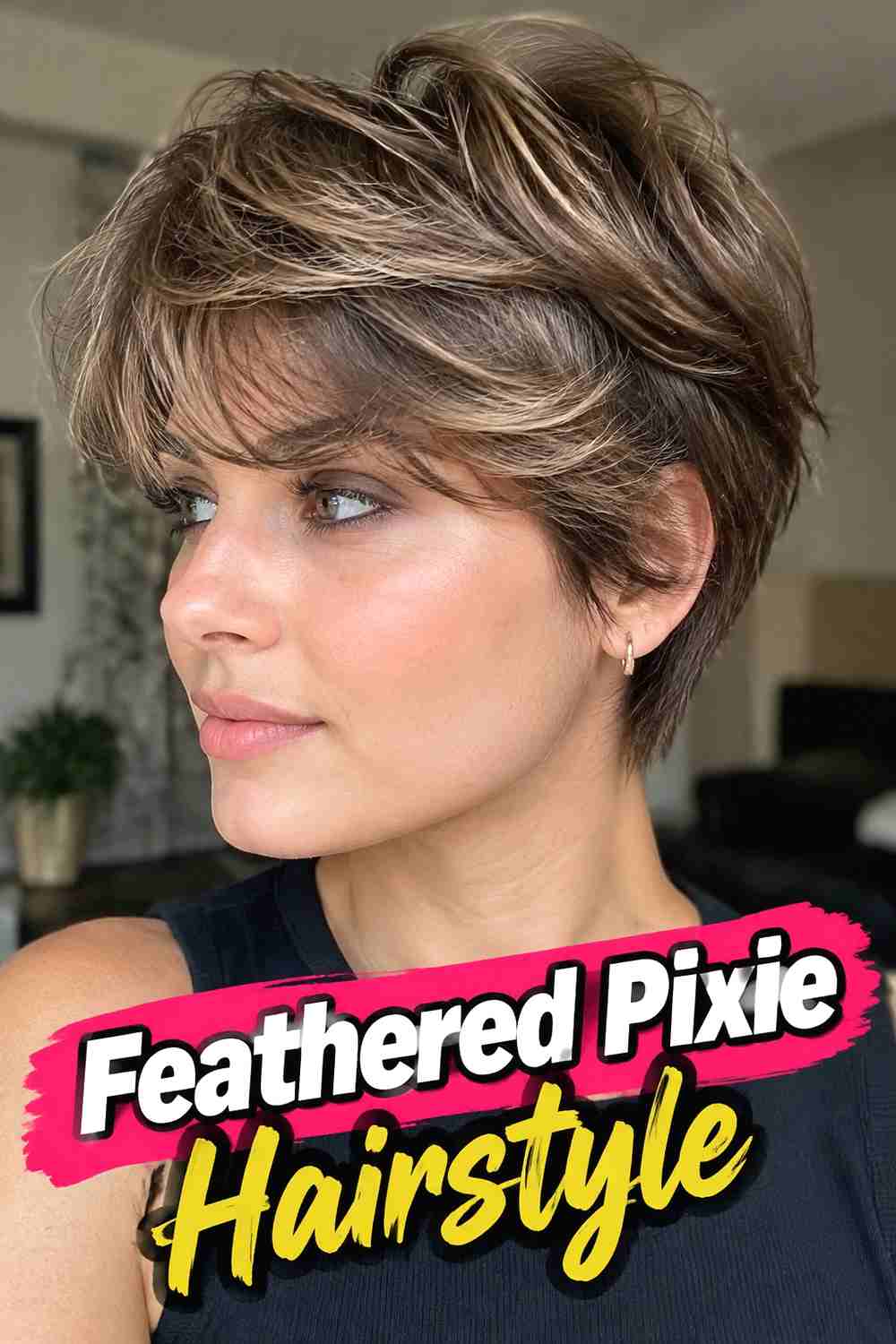 12. Feathered Pixie Hairstyle
