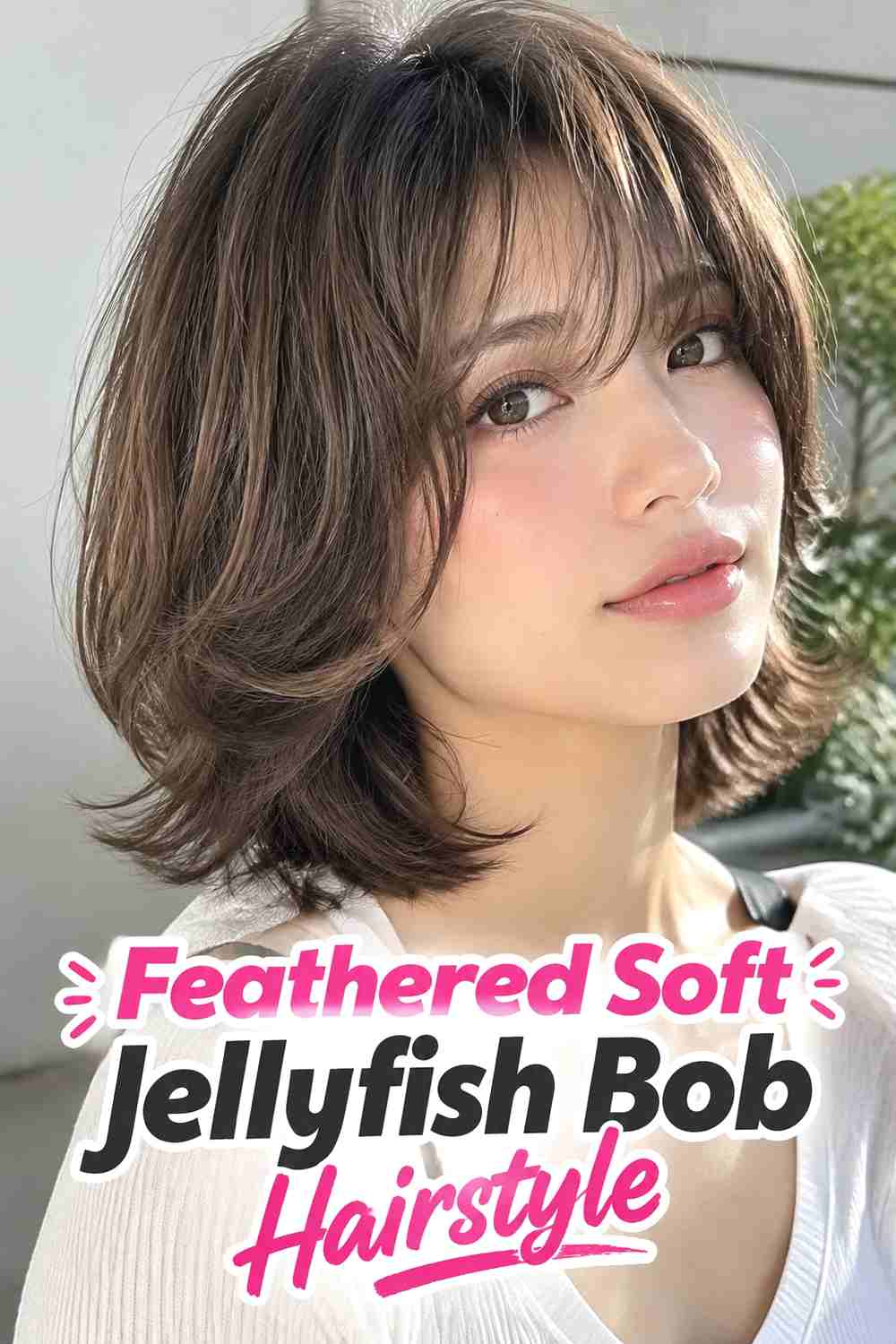 8. Feathered Soft Jellyfish Bob Hairstyle