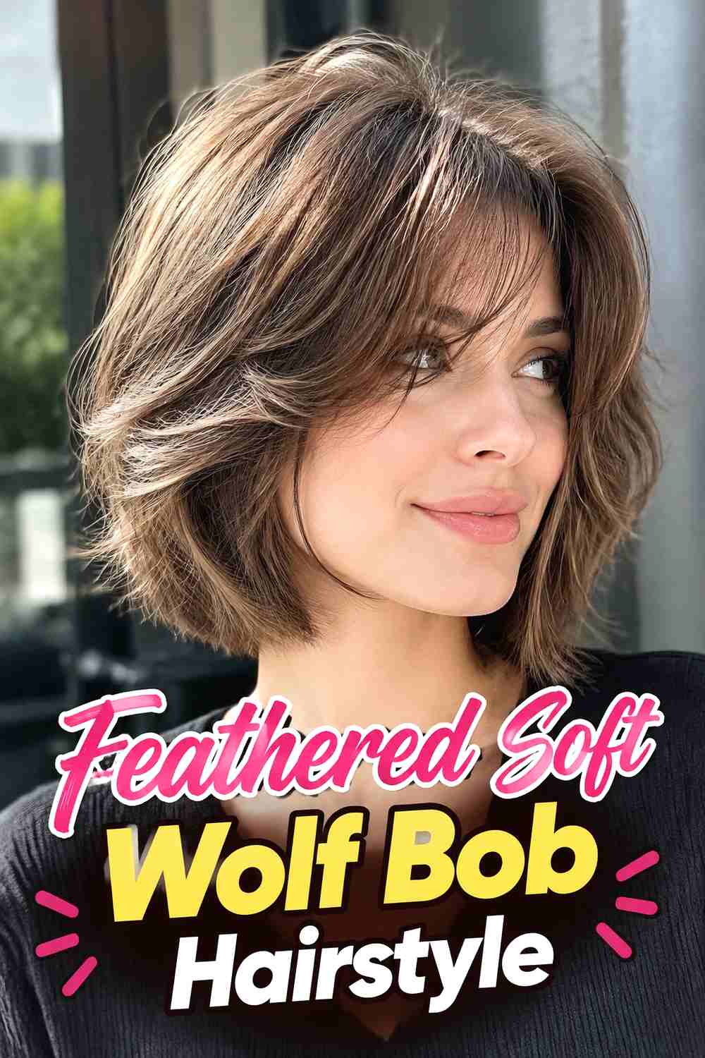 7. Feathered Soft Wolf Bob Hairstyle