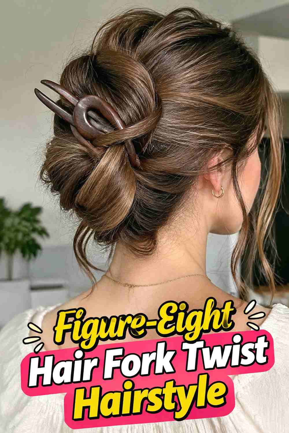 11. Figure Eight Hair Fork Twist Hairstyle