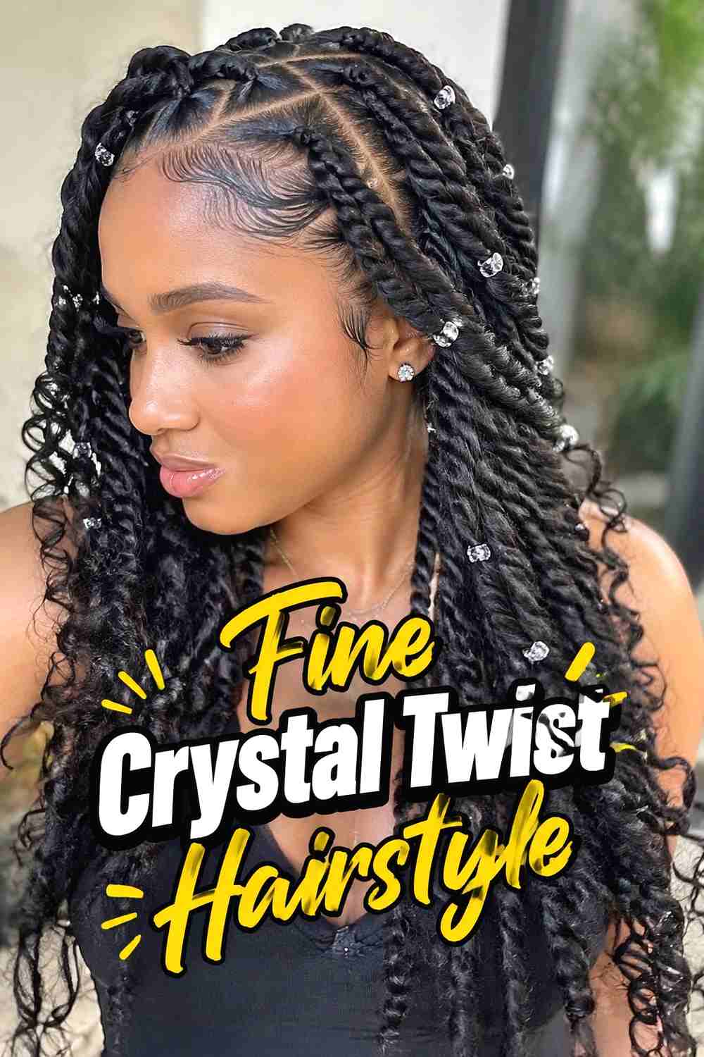 6. Fine Crystal Twist Hairstyle