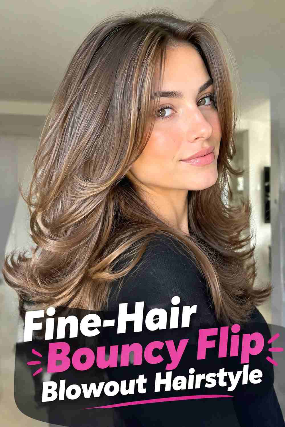 11. Fine Hair Bouncy Flip Blowout Hairstyle