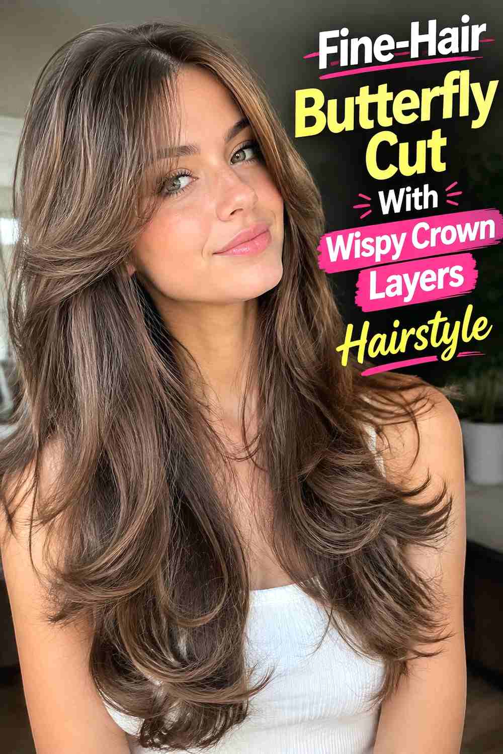 9. Fine Hair Butterfly Cut With Wispy Crown Layers Hairstyle