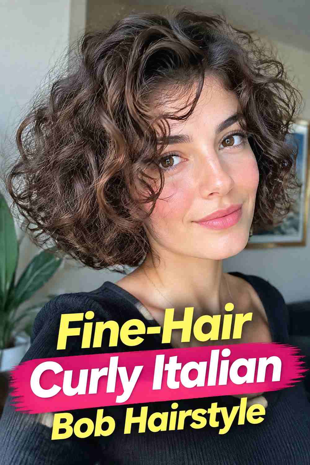 11. Fine Hair Curly Italian Bob Hairstyle