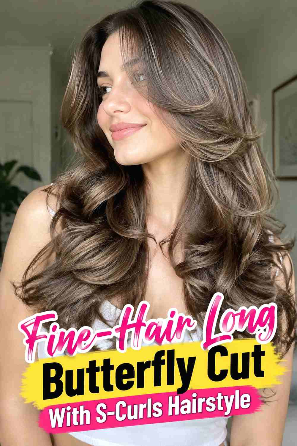 9. Fine Hair Long Butterfly Cut With S Curls Hairstyle