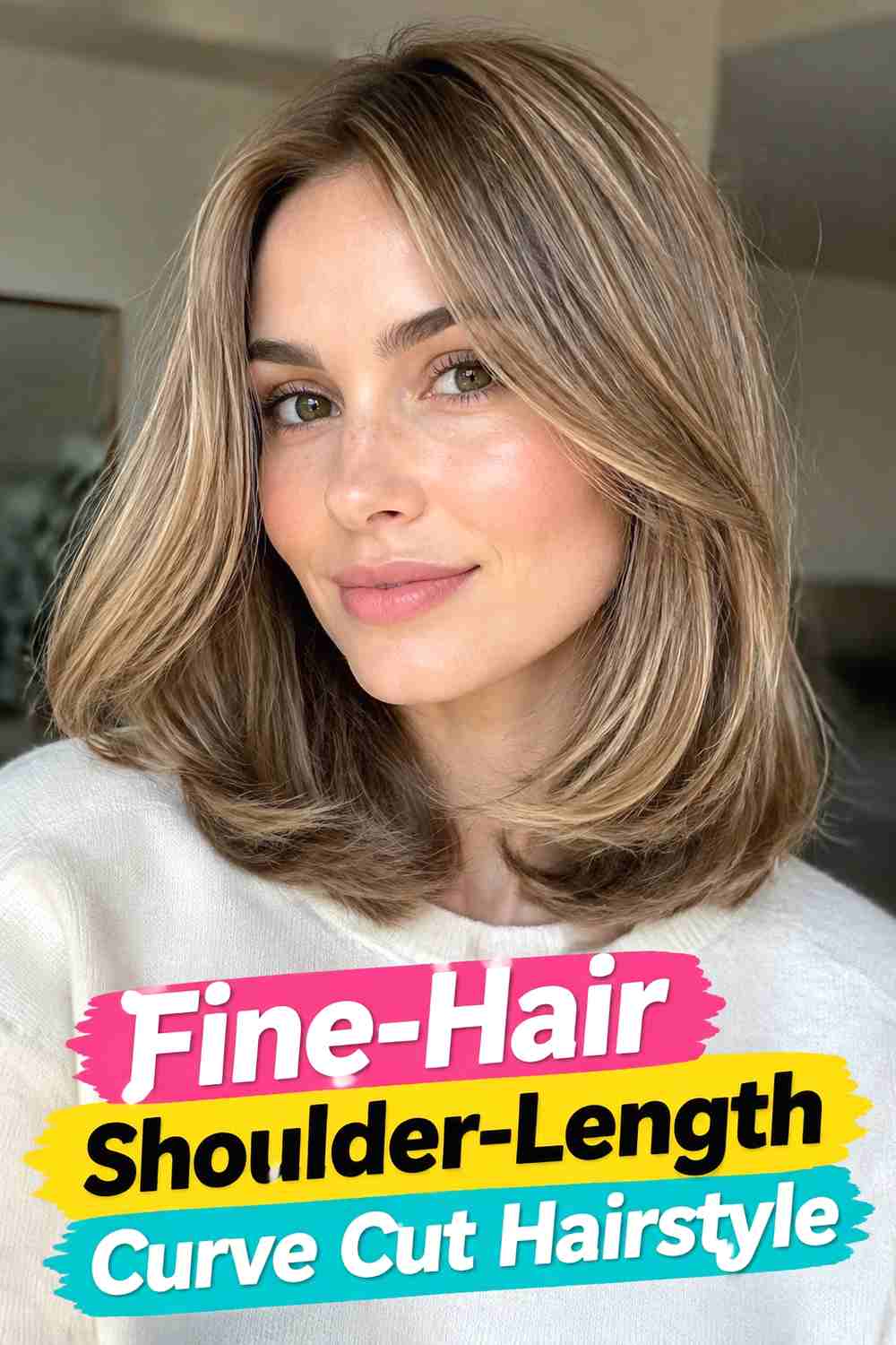 13. Fine Hair Shoulder Length Curve Cut Hairstyle