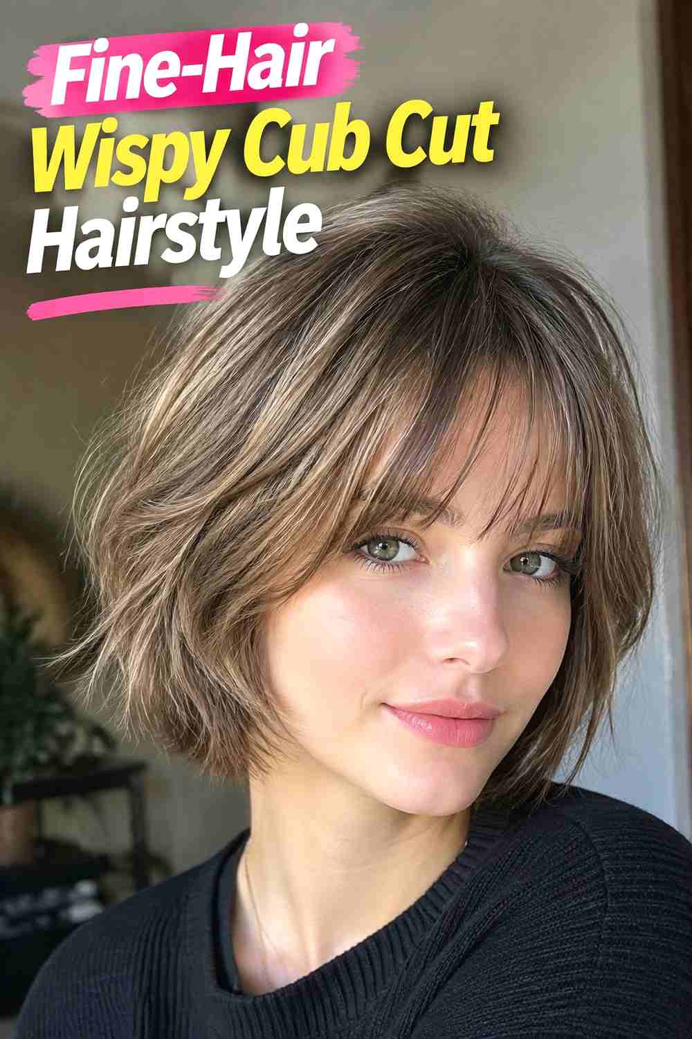 14. Fine Hair Wispy Cub Cut Hairstyle