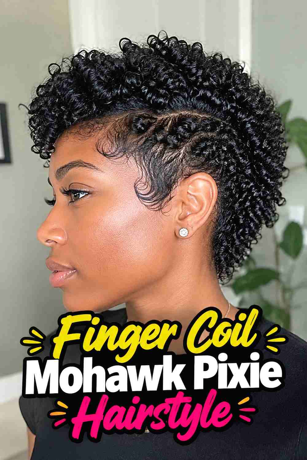 9. Finger Coil Mohawk Pixie Hairstyle