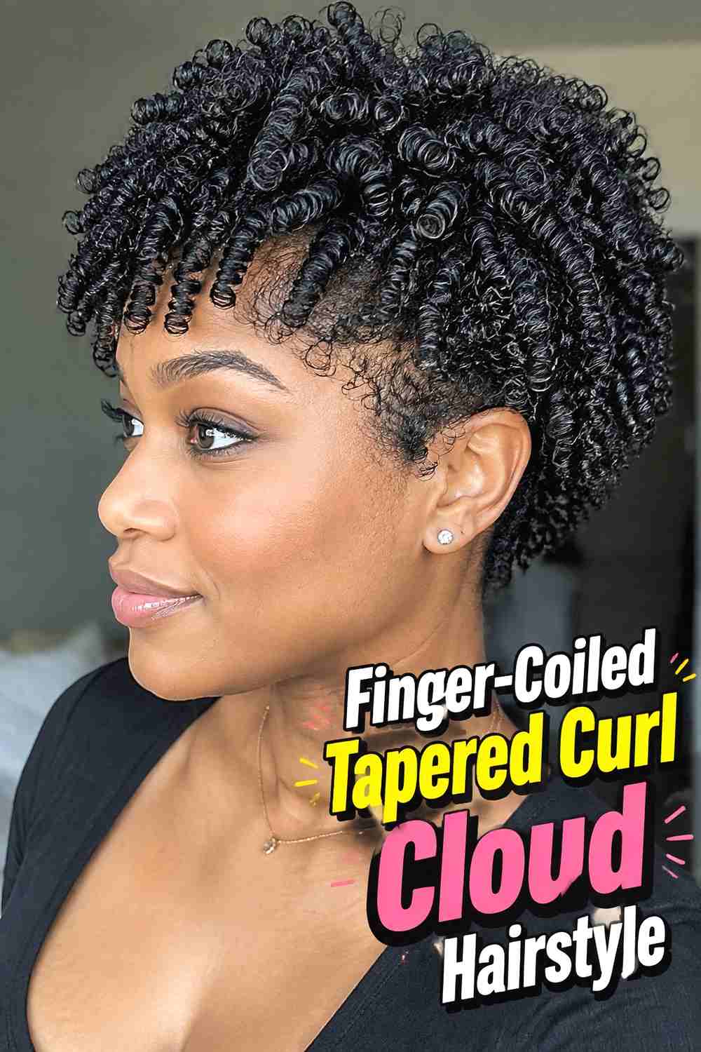 9. Finger Coiled Tapered Curl Cloud Hairstyle