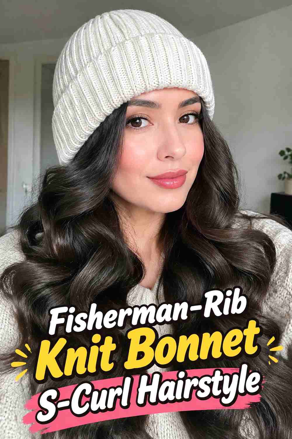 16. Fisherman Rib Knit Bonnet S Curl Hairstyle