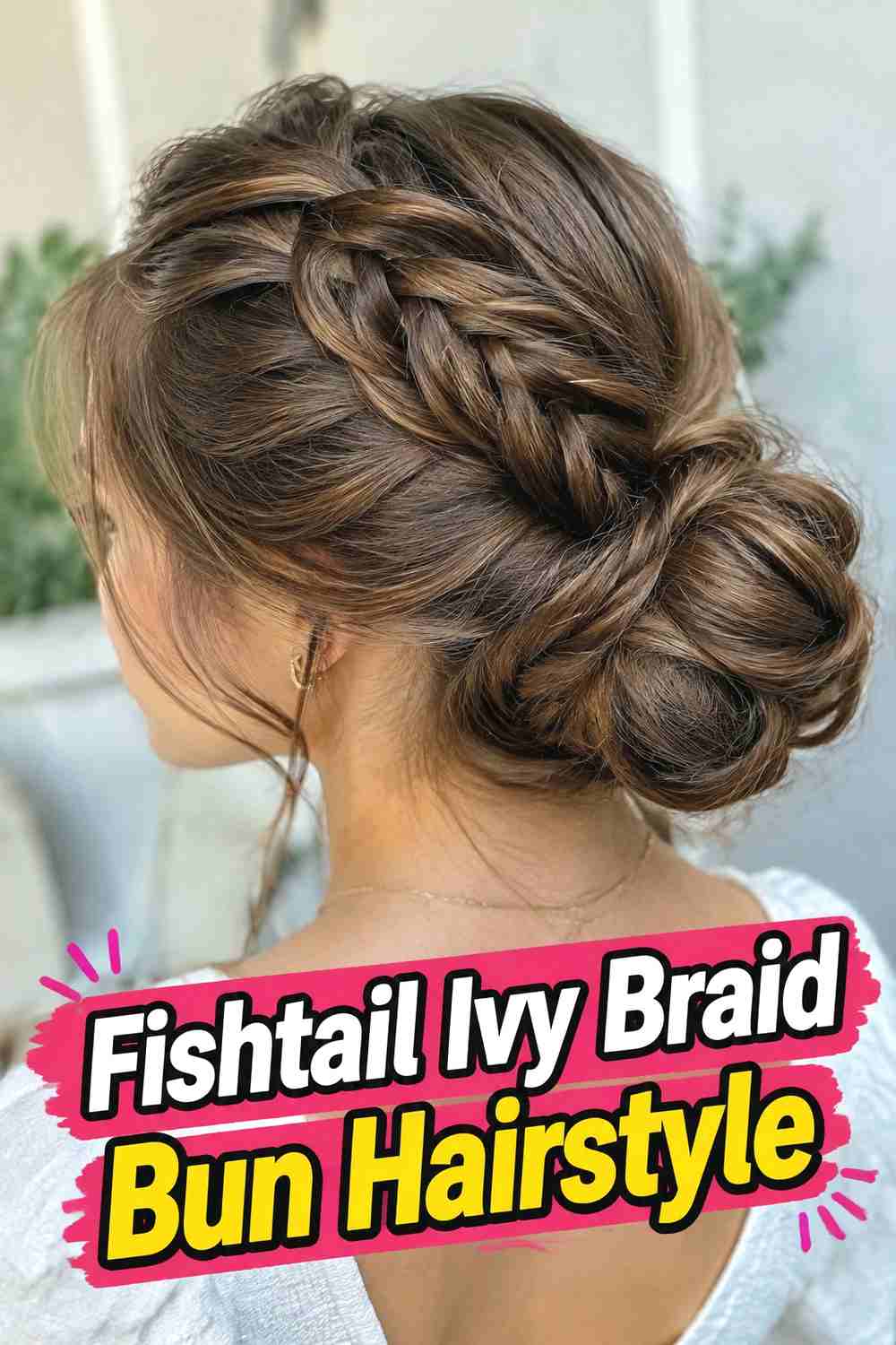 7. Fishtail Ivy Braid Bun Hairstyle