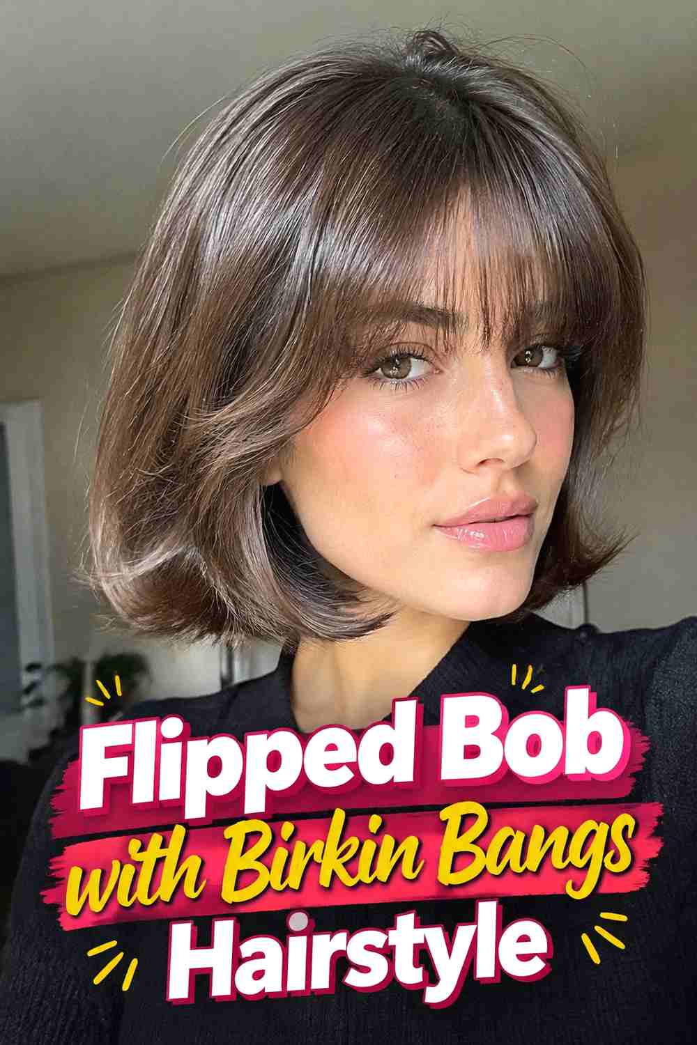 13. Flipped Bob With Birkin Bangs Hairstyle
