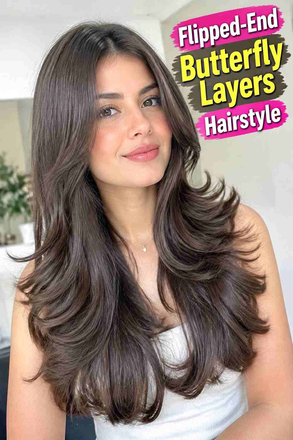 10. Flipped End Butterfly Layers Hairstyle
